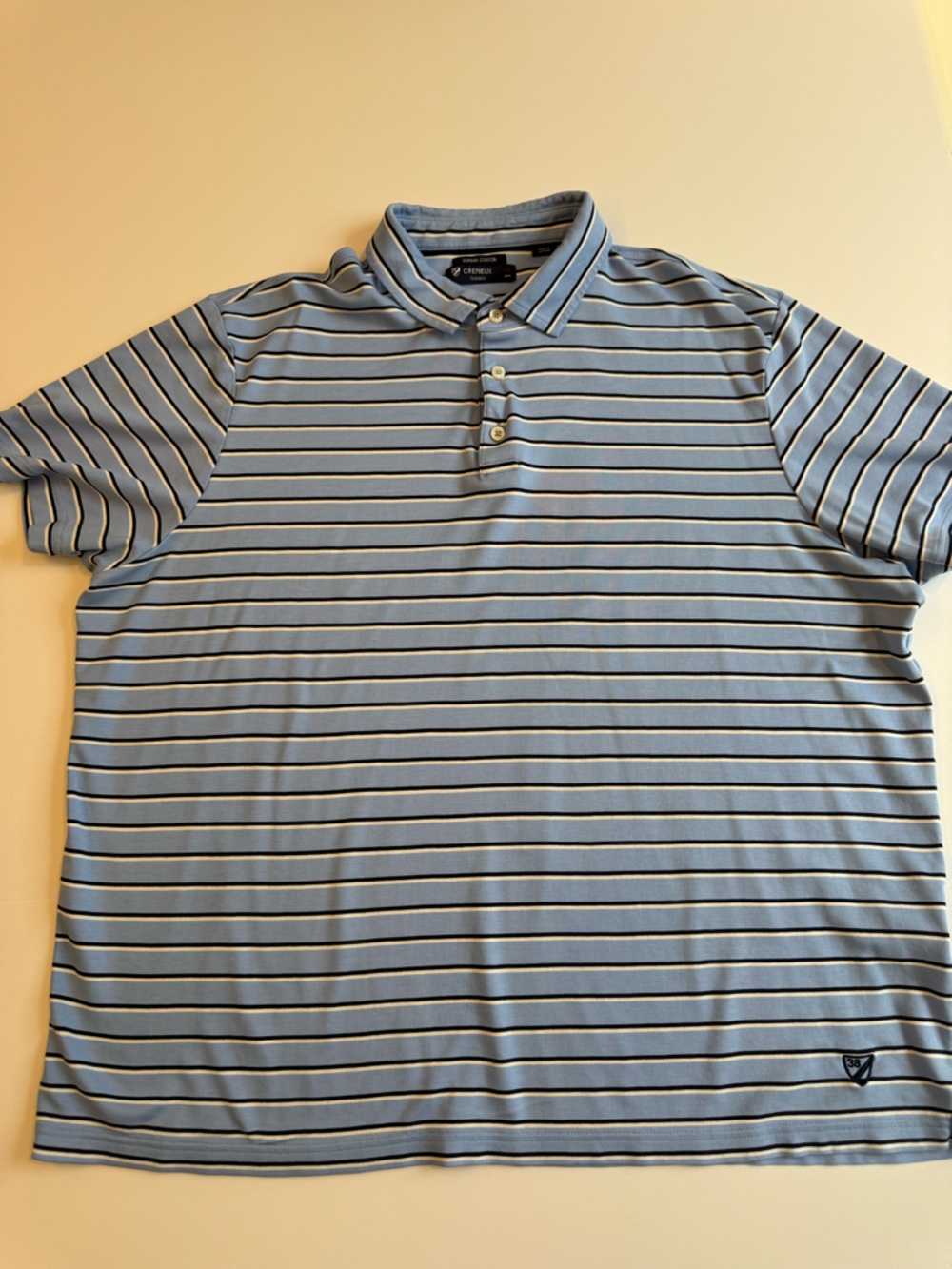 Daniel Cremieux Light Blue and Navy Striped Polo Size XXL